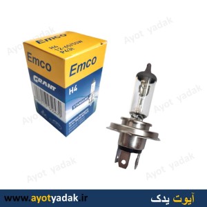 لامپ سه خار H4 شرکتی برند اتحاد موتور امکو 60-55 استاندارد فلت-ارسال رایگان-گارانتی شش ماه-قیمت عمده