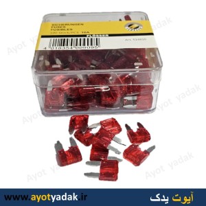 مینی فیوز کوچک  10  آمپر شیشه ای وارداتی درجه یک  (بسته 100 عددی) -ارسال رایگان-گارانتی شش ماه-قیمت عمده