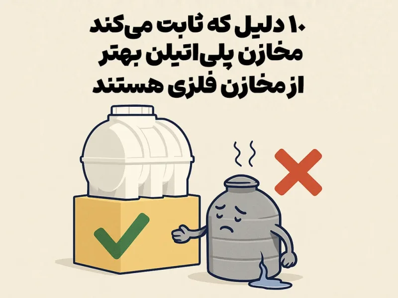۱۰ دلیل که ثابت می‌کند مخازن پلی‌اتیلن بهتر از مخازن فلزی هستند