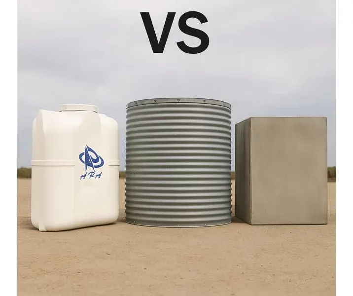 مقایسه کامل مخازن پلی‌اتیلن، فلزی و بتنی؛ کدام گزینه بهترین انتخاب است؟