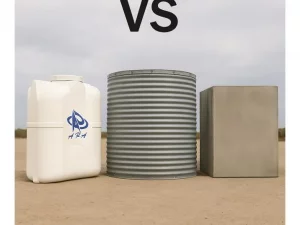 مقایسه کامل مخازن پلیاتیلن، فلزی و بتنی؛ کدام گزینه بهترین انتخاب است؟