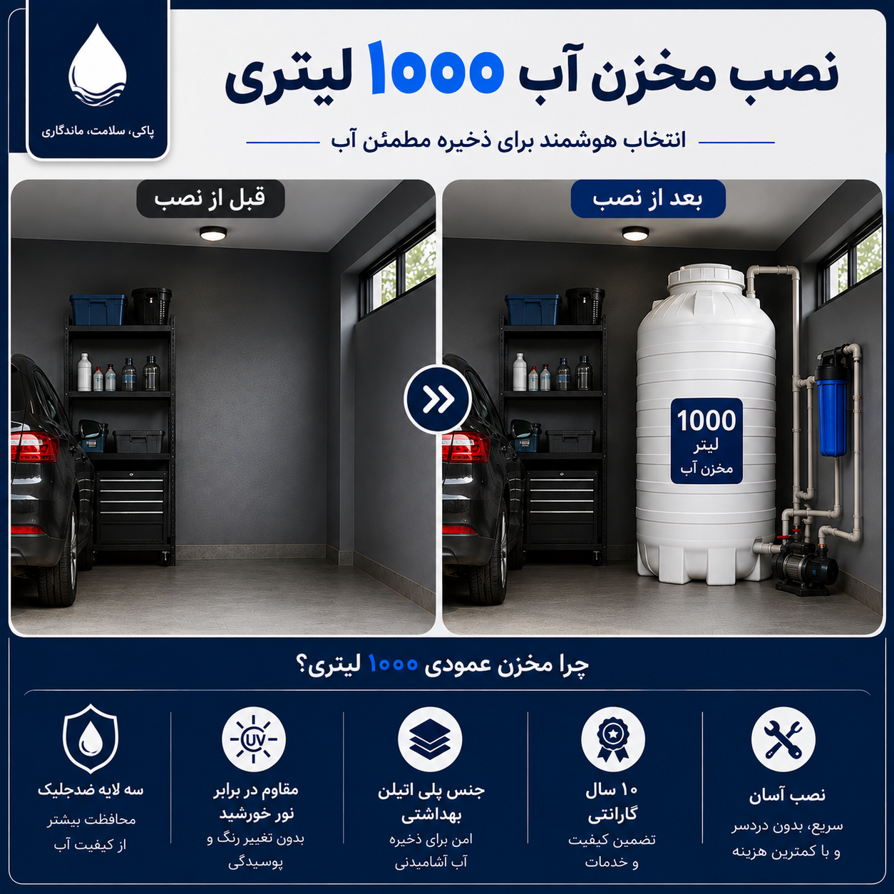 نصب مخزن 1000 لیتری