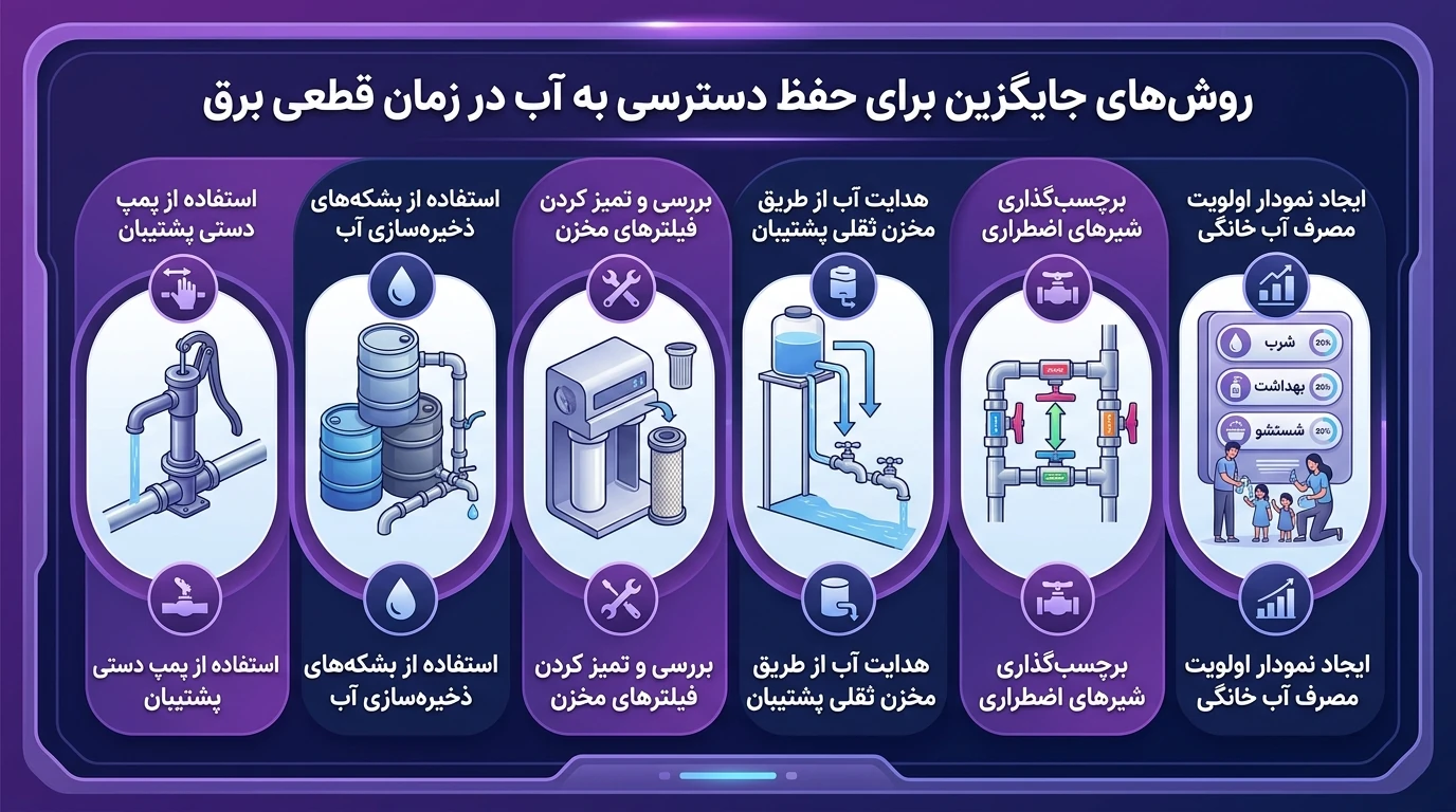 قطعی برق و مخزن آب