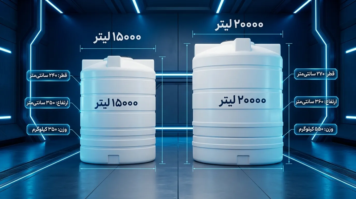 تفاوت مخزن ۱۵۰۰۰ و ۲۰۰۰۰ لیتری
