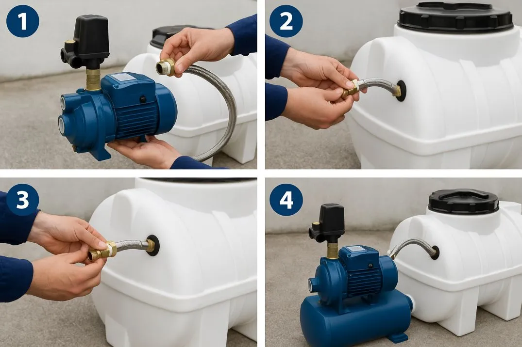 نحوه اتصال پمپ آب به مخزن