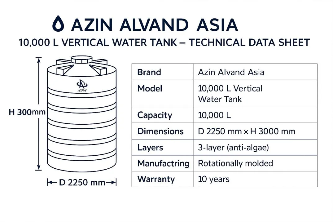 دیتاشیت مخزن عمودی