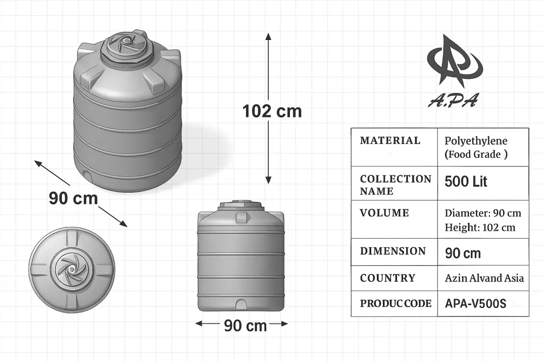 دیتاشیت مخزن 500 لیتری