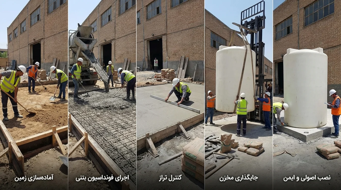 نصب مخزن آب