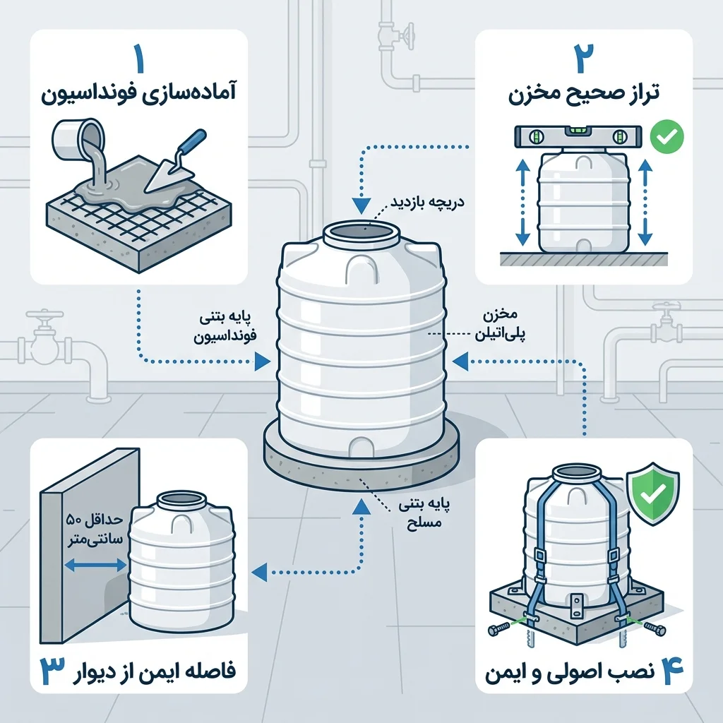 نصب صحیح مخزن آب