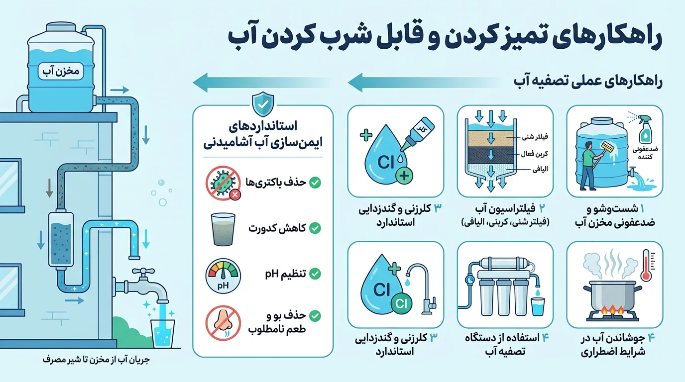 ۵ روش تست و بررسی کیفیت آب آشامیدنی و مصرفی + معرفی شاخص&zwnj;های مهم