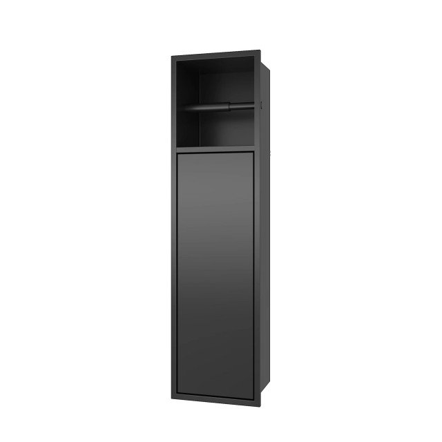 مخزن چندکاره رول دستمال توکار F530 -استیل مشکی