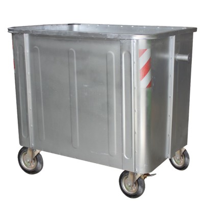مخزن زباله فلزی 1100 لیتری مکعب بدون درب (ورق 2)