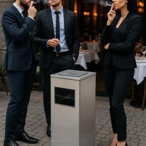 سطل چهارگوش جاسیگاری  M440 استیل