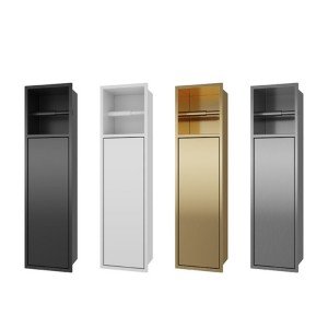 مخزن چندکاره رول دستمال توالت توکار F530 -استیل مشکی