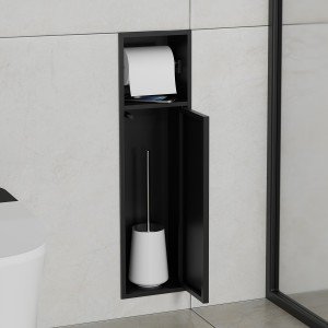 مخزن چندکاره رول دستمال توکار F530 -استیل مشکی