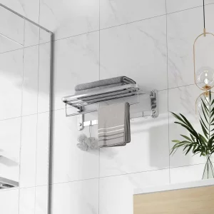 رخت آویز استیل 60 سانتیمتری تاشو (کروم)