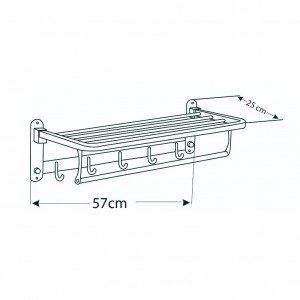 رخت آویز  60cm  تاشو R59 - مشکی