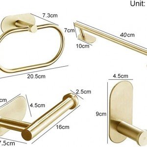 ست لوازم سرویس بهداشتی چسبی K42 - طلایی