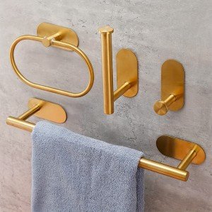 ست لوازم سرویس بهداشتی چسبی K42 - طلایی
