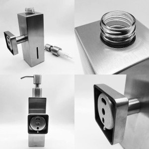 جاصابون دیواری چهارگوش Q500 - استیل