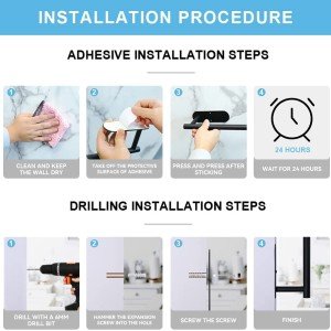 جادستمال دیواری چسبی U21 - مشکی