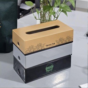 مخزن دستمال کاغذی رومیزی F1-طلایی