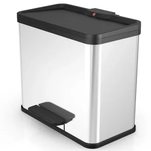 سطل زباله استیل پدالی دوقلو Hailo 630