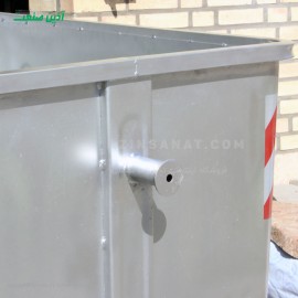 مخزن زباله فلزی 1100 لیتری مکعب بدون درب (ورق 2)