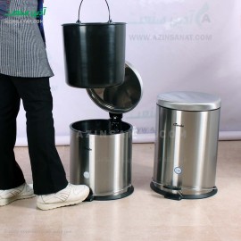 سطل زباله استیل پدالدار 15 لیتری CE-1500 - ‌آرام بند
