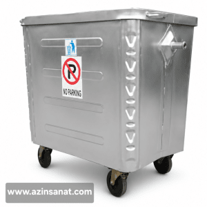 سطل زباله صنعتی 1100 لیتری مکعب پرسی (ورق 1.5)