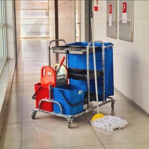 Cleaning trolley cart