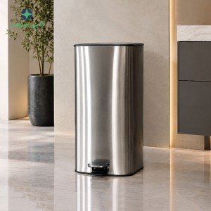 سطل پدالدار مربع SQ30L - استیل مات