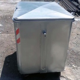 مخزن زباله گالوانیزه 1100 لیتری مکعب با درب فلزی (ورق2) مدل G11