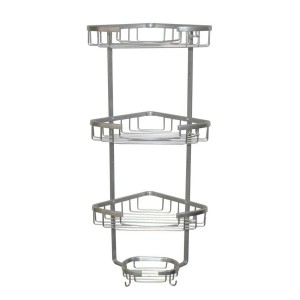 کنج آلومینیومی سه طبقه حمام مدل 300 (نقره ای)