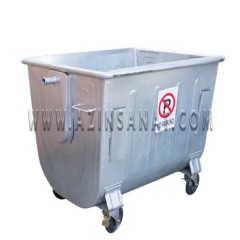 مخزن زباله فلزی 1100 قوس دار بدون درب (ورق 1.5)