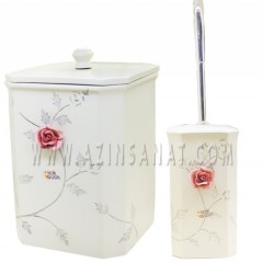 ست سرویس بهداشتی 2 تکه رزماری گل برجسته