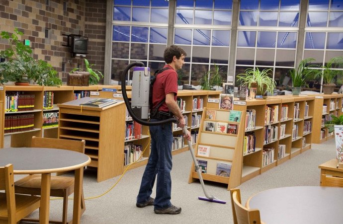 Industrial cleaning supplies and equipment for libraries