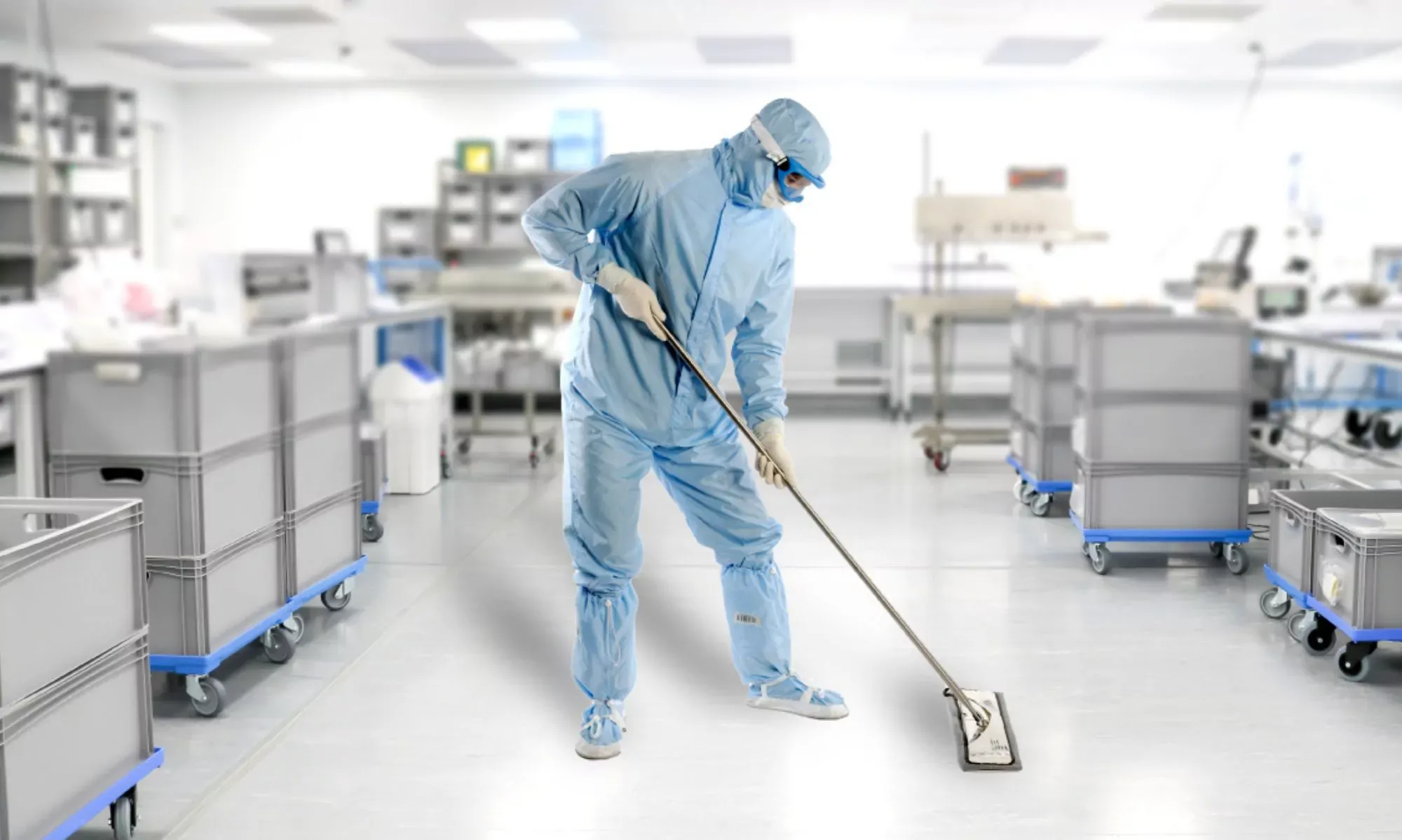 Industrial cleaning supplies and equipment for operating rooms