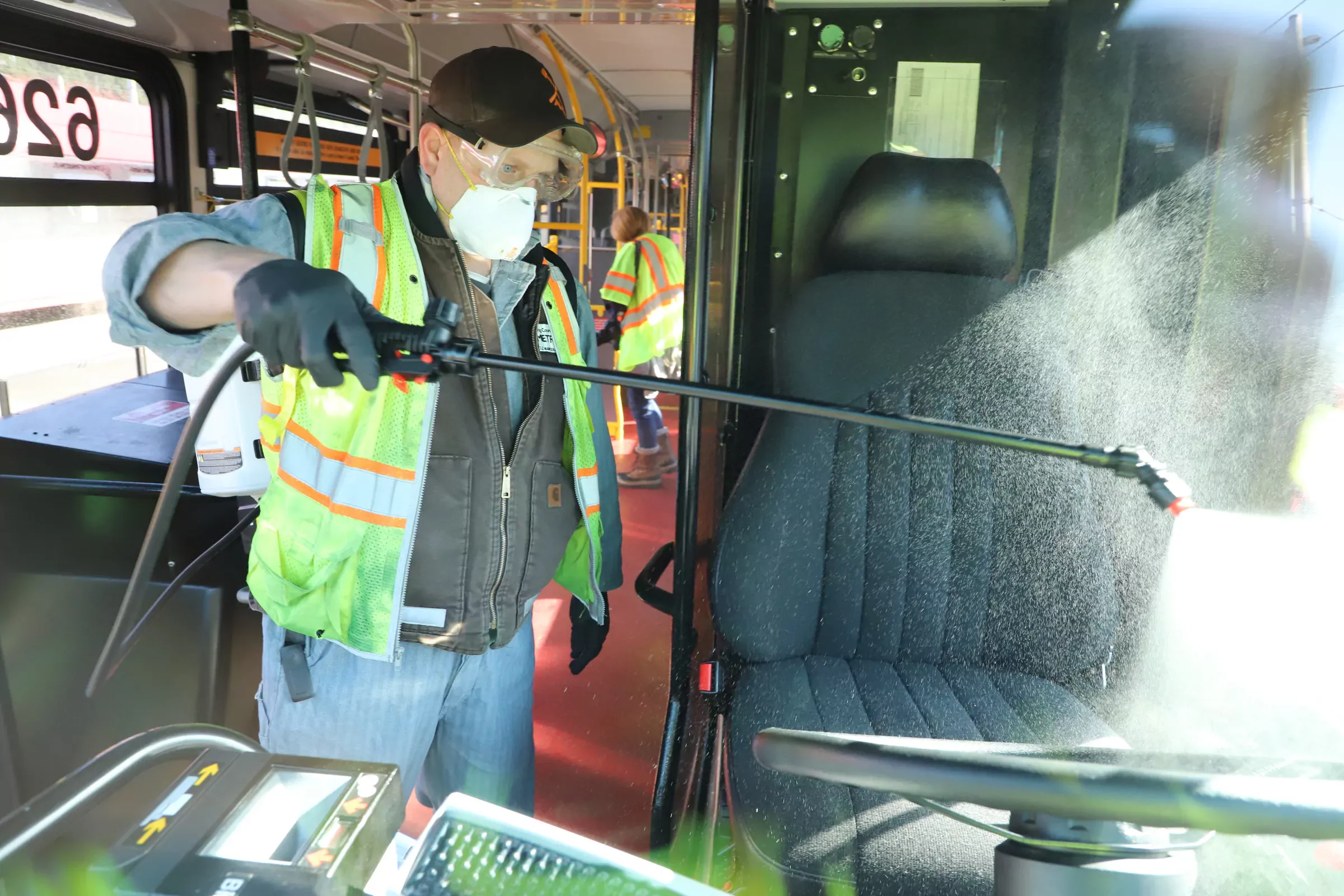 Industrial cleaning supplies and equipment for buses