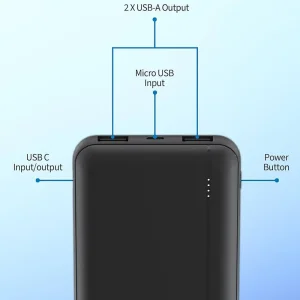 پاور بانک 10000 فیلیپس PHILIPS مدل DLP1812PB توان 20 وات
