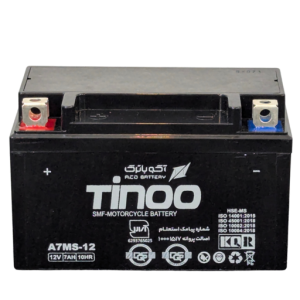 باتری موتور سیکلت تینو  12 ولت 7  آمپر کوتاه