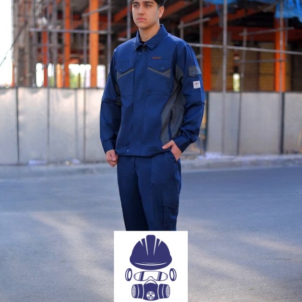 لباس کار پروشات مدل سپهر آبی نفتی طوسی