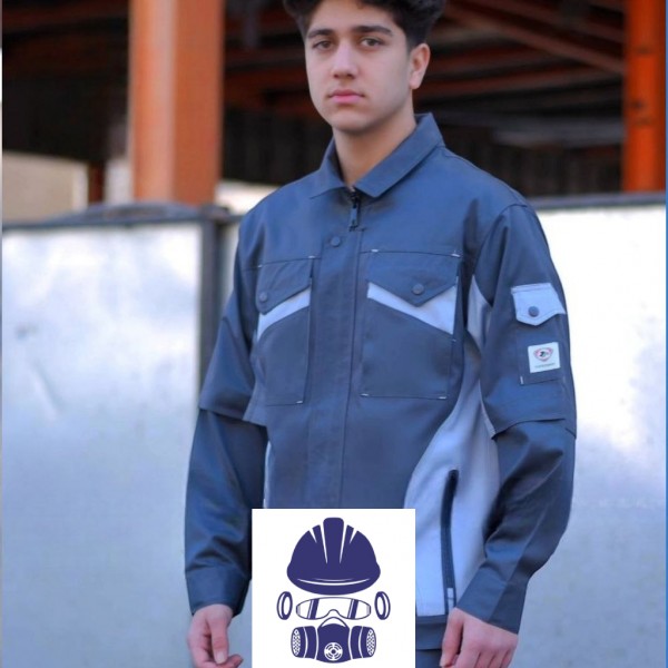 لباس کار پروشات مدل سپهر طوسی استخوانی