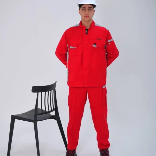 لباس کار پروشات مدل سهند قرمز استخوانی