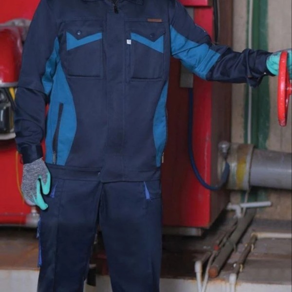 لباس کار پروشات مدل سپهر سرمه‌ ای سبز