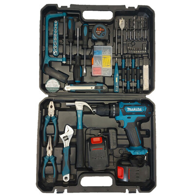 دریل پیچ گوشتی شارژی چکشی ماکیتا مدل MAK01 مجموعه ۱۰۰ عددی