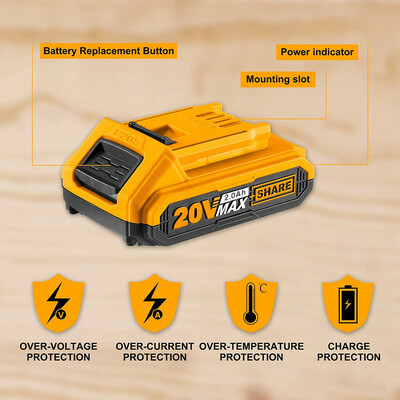 باتری شارژی 20 ولت 2 آمپر اینکو مدل FBLI20011-20v-2.0Ah