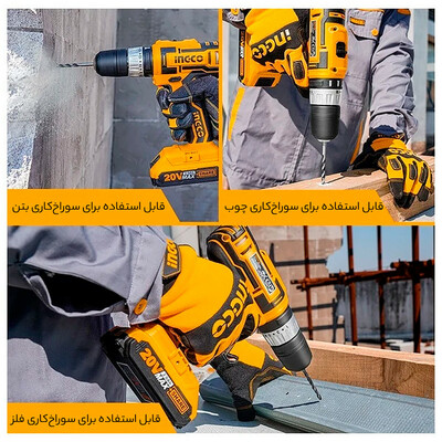 دریل پیچ گوشتی  چکشی شارژی اینکو مدل CI-DLI-200215