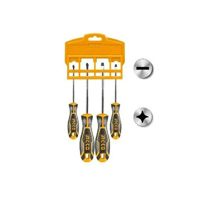 پیچ گوشتی دو سر چهار سو اینکو مدل HKSD0428 بسته 4 عددی