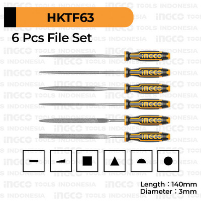 سوهان مینیاتوری اینکو مدل HKTF-63 مجموعه 6 عددی